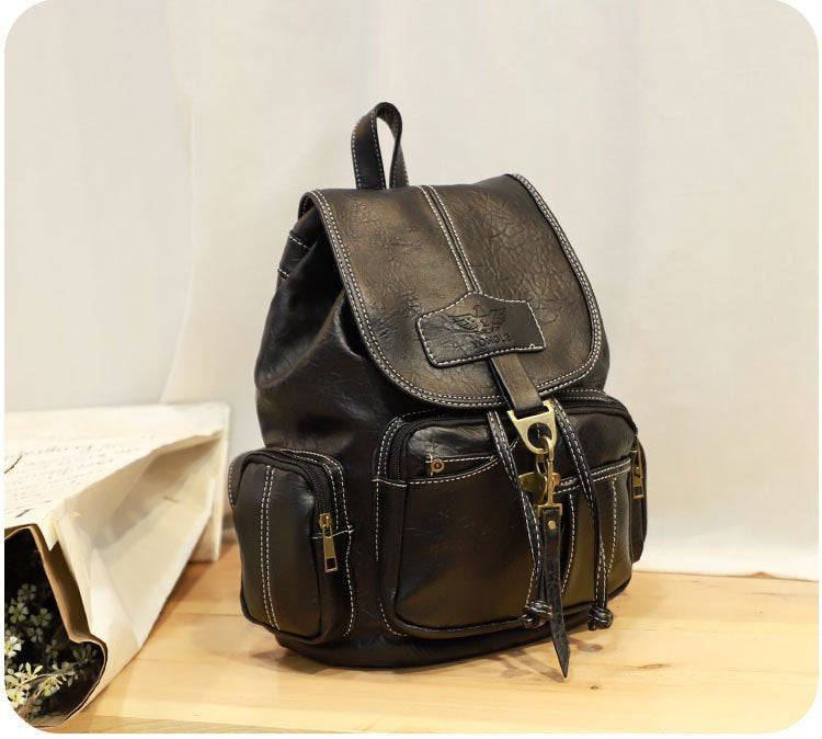 Women's Versatile Vintage Fashion Trend Hook Backpacks