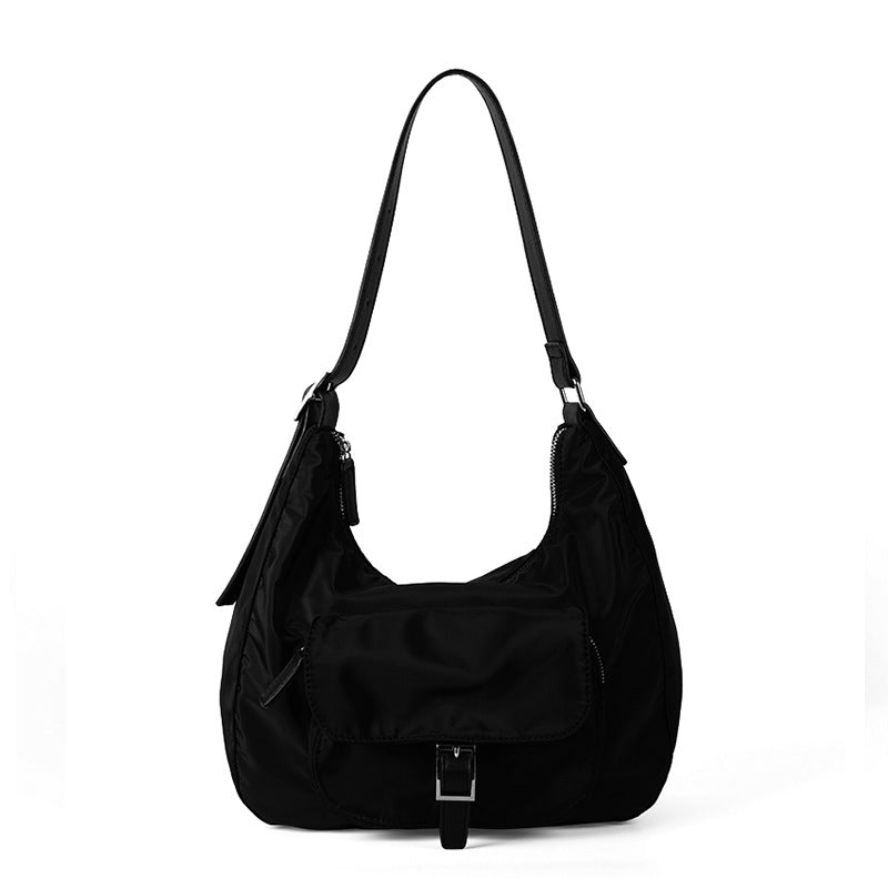 Women's Korean Niche Design Contrast Color Underarm Commute Large Armpit Bags