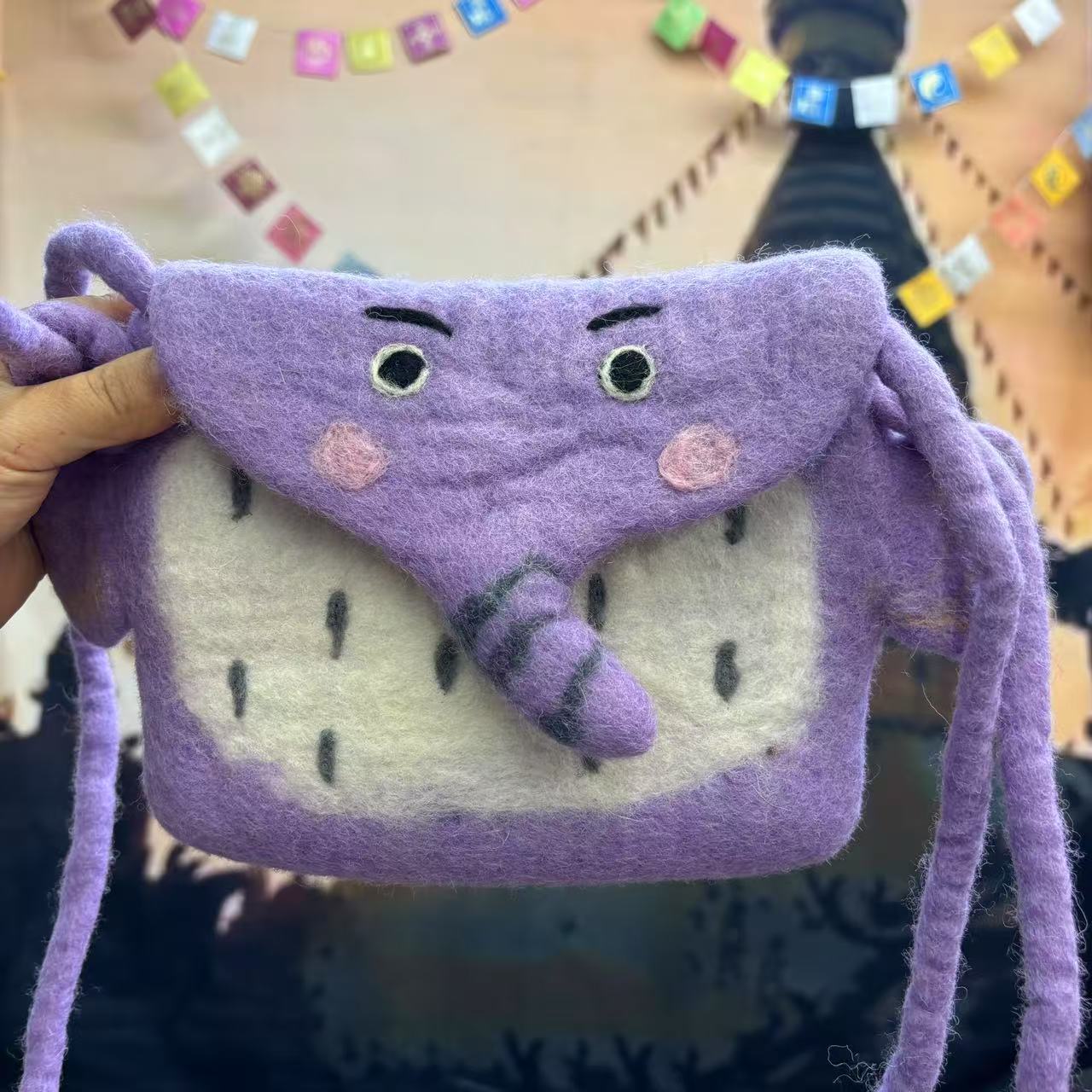 Wool Felt Cute Cartoon Funny Rabbit Fox Crossbody Bags