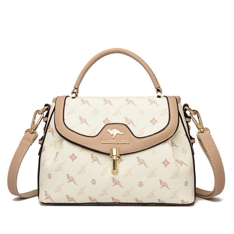 Classy Women's Fashion Color Contrast Printed Shoulder Bags