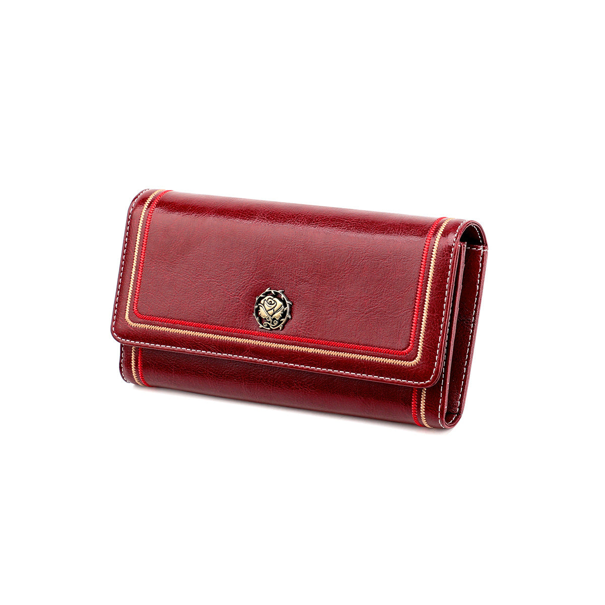 Women's Leather Long Cowhide Large Capacity Multiple Ladies Wallets