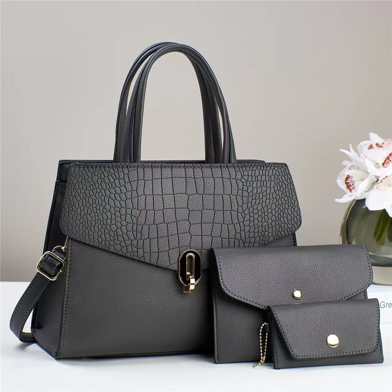 Women's Pretty Durable Elegant Texture Three-piece Handbags