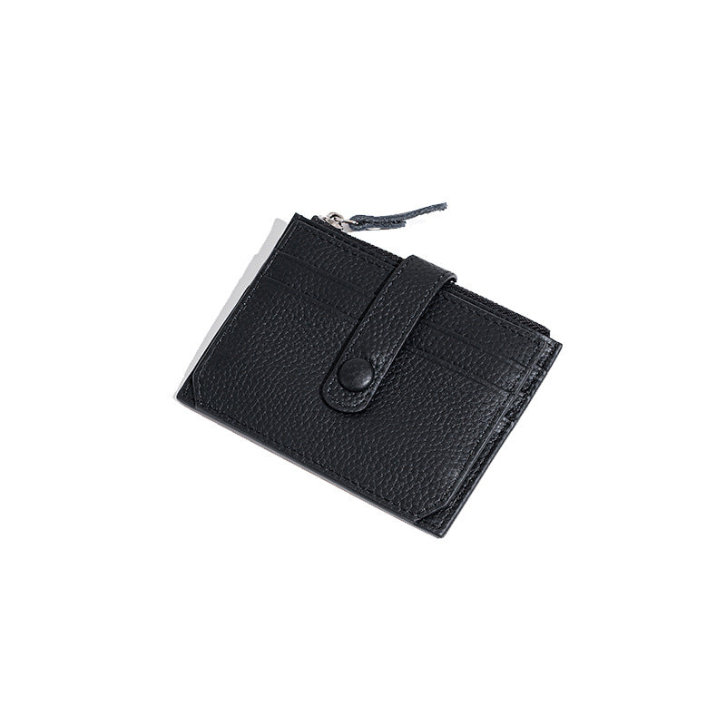 Leather Multiple Slots Zipper Mini First Card Holder