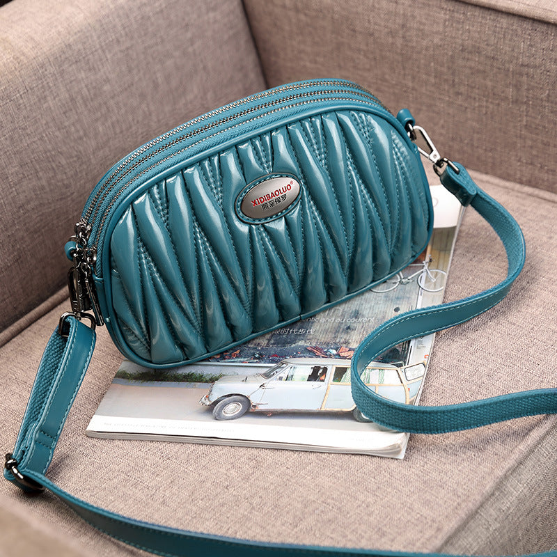 Women's Versatile Retro Plaid Embroidered Prism Bags