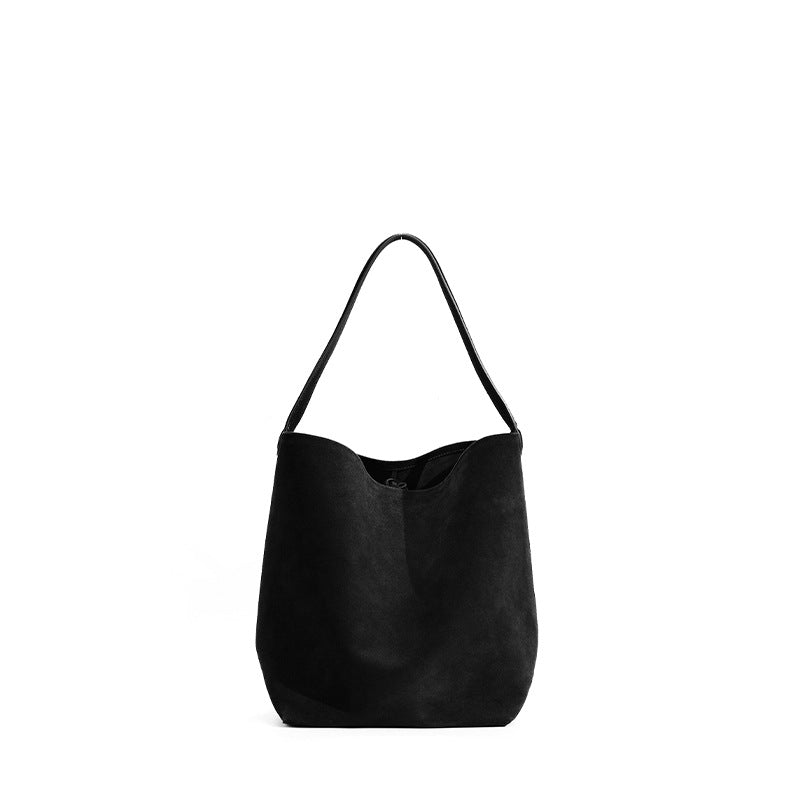 Women's Minority Portable Solid Color Commute Large Bucket Bags
