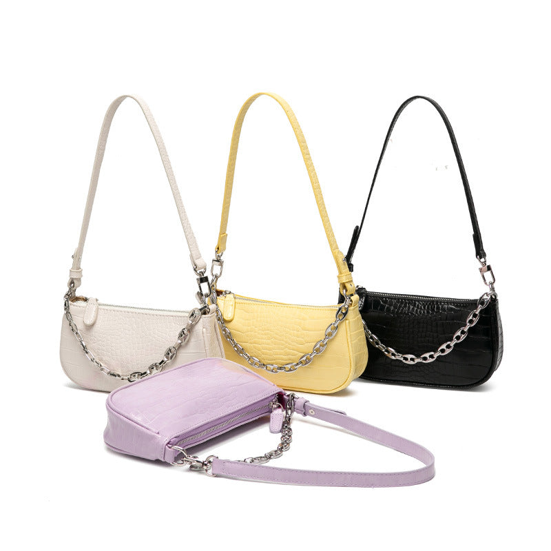 Women's Underarm Trendy Niche Retro Crocodile Pattern Shoulder Bags