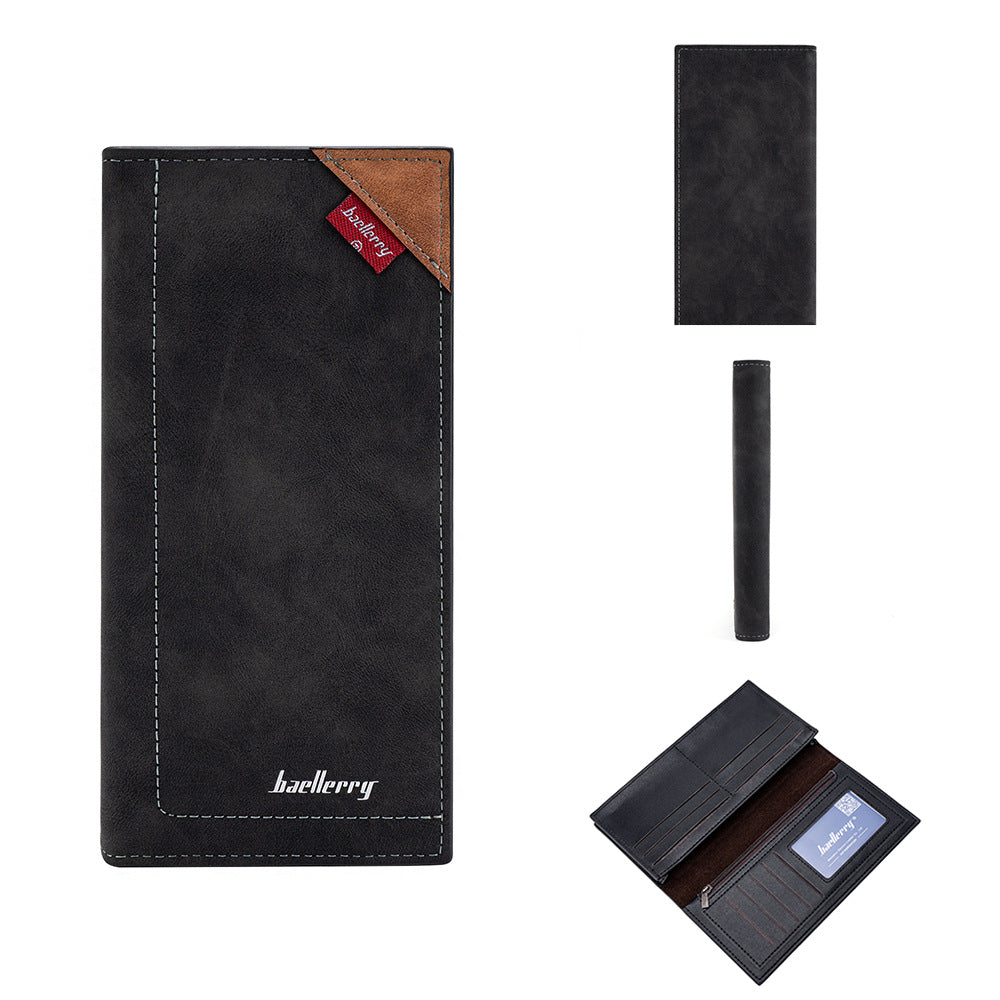 Men's Mid-length Color Matching Multiple Slots Suit Men's Wallet
