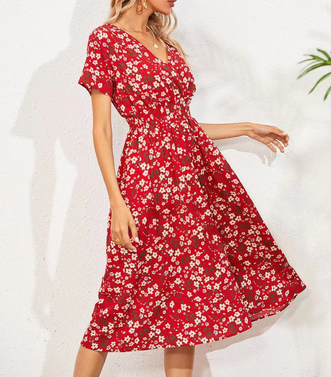 Women's Long-term Supply Summer Floral Print Dress Dresses
