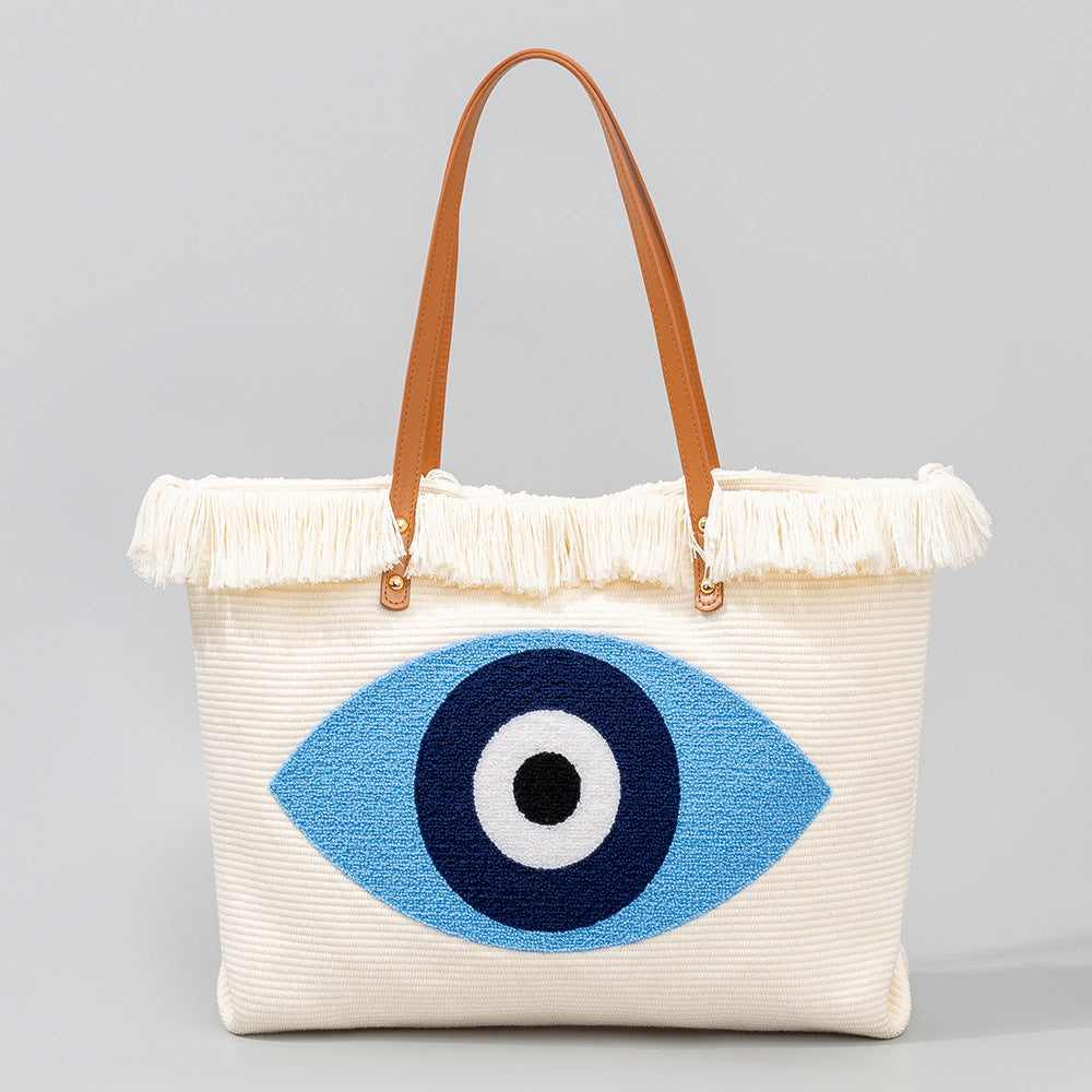 Women's Towel Embroidery Bohemian Canvas Portable Shoulder Bags