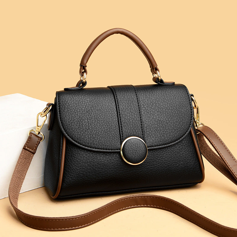 Women's Summer Color Contrast Patchwork Fashion Soft Shoulder Bags