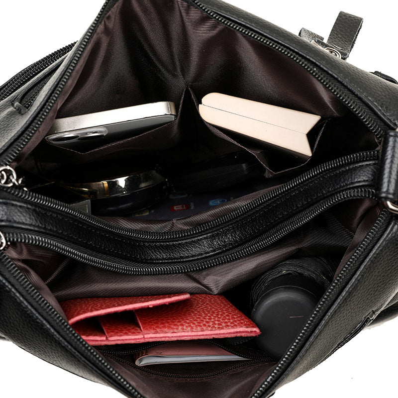 Women's Soft Leather Large Capacity Mom Fashionable Bags