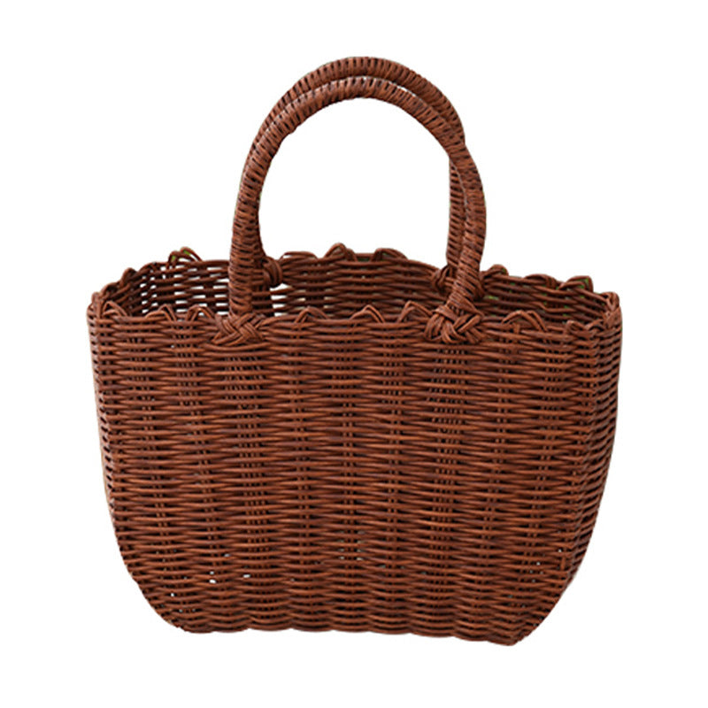 Women's Woven Large Capacity Totes Commuter Material Open Women's Handbag