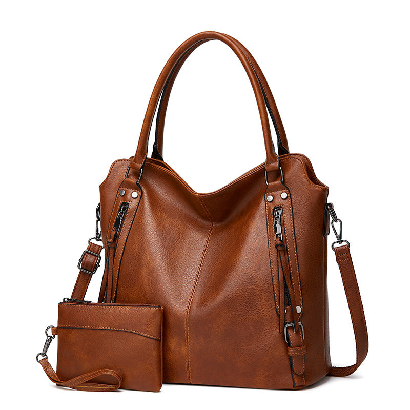 Women's Large Capacity Textured Simple Commuter Handbags