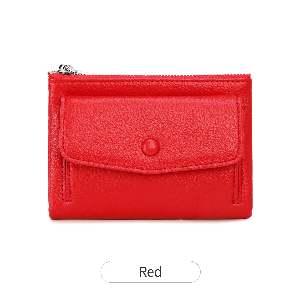 Women's Short Double Zipper Flip Simple Portable Fashion Card Holder