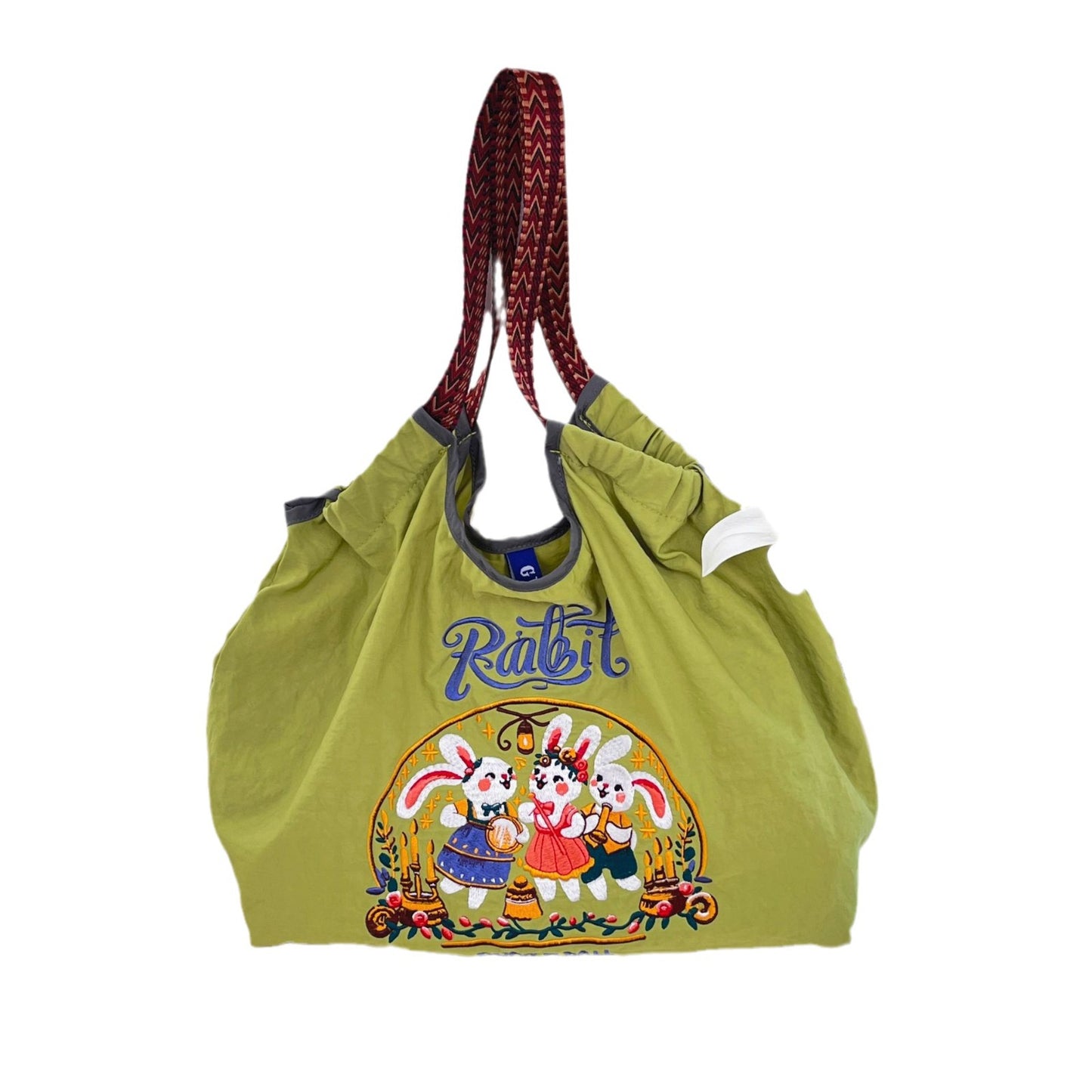 Women's Style Embroidery Shopping Fashion Nylon Waterproof Shoulder Bags