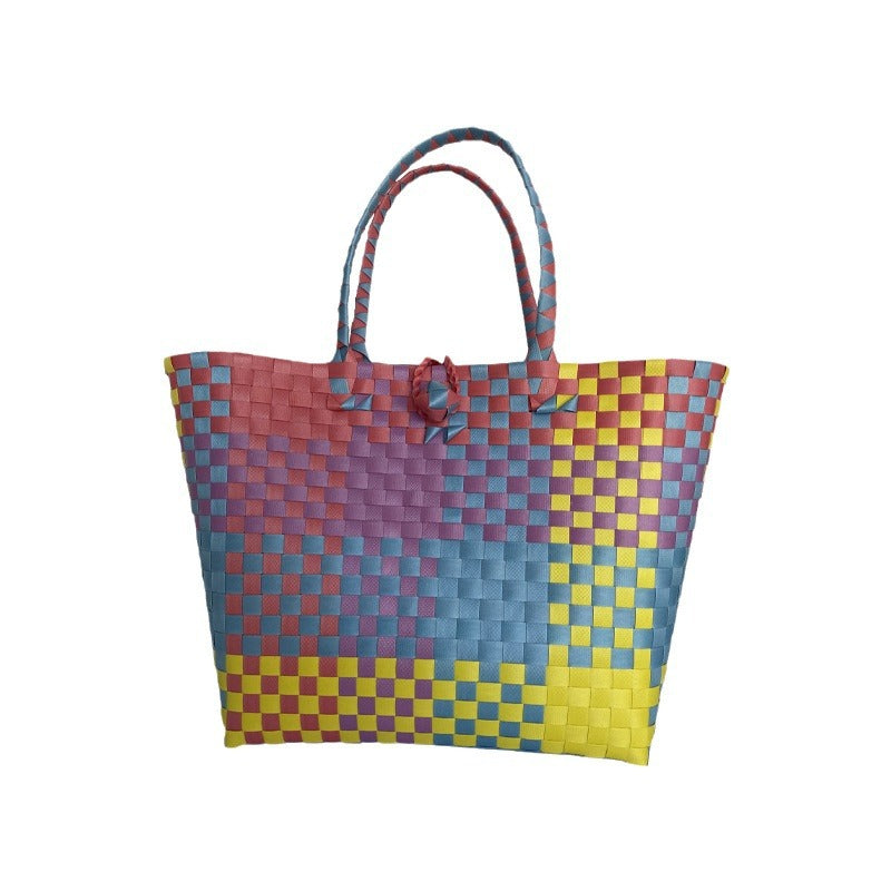 Summer Versatile Large Capacity Handmade Plastic Woven Women's Handbag