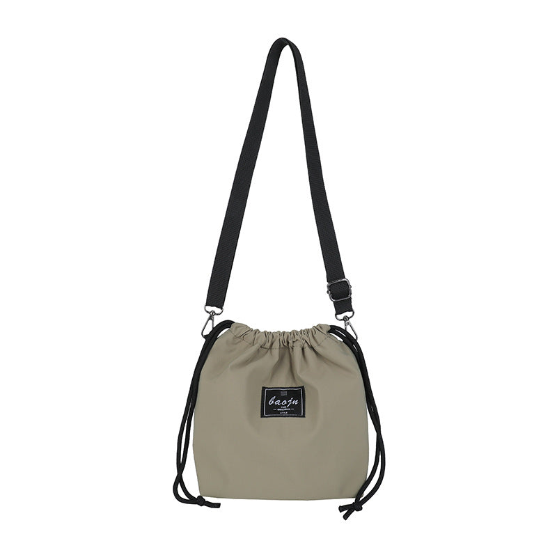 Women's Fashionable Simple Nylon Drawstring Pouch Women's Messenger Bag