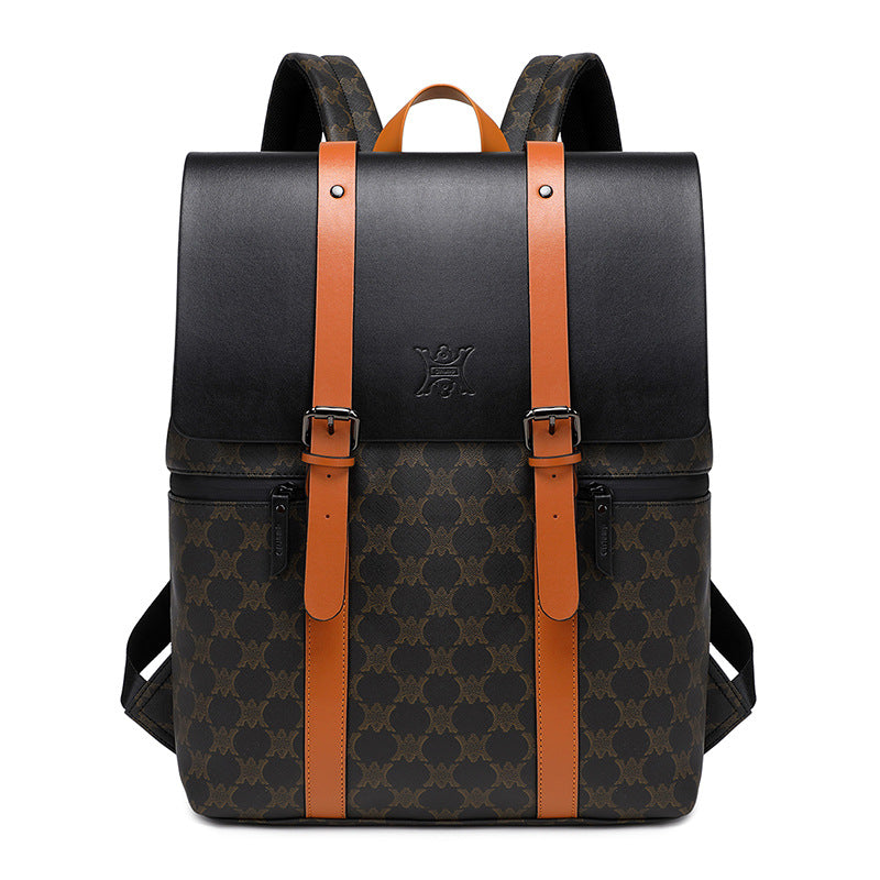 French Male Leather Large Capacity Trendy Wild Leisure Backpacks