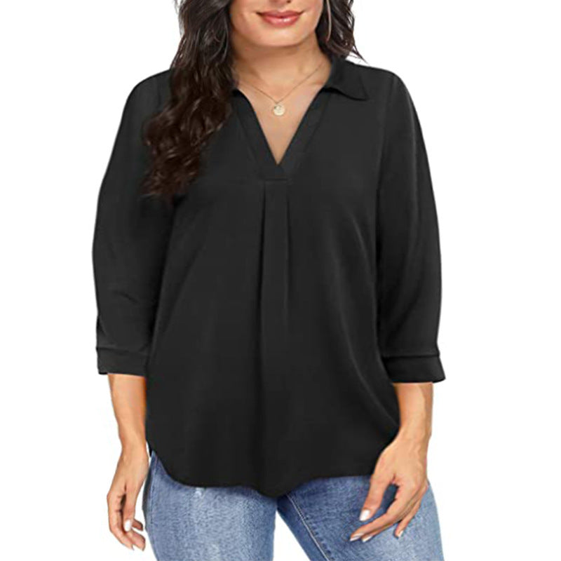 Women's Chiffon Pullover Loose Sleeves Shirt Blouses