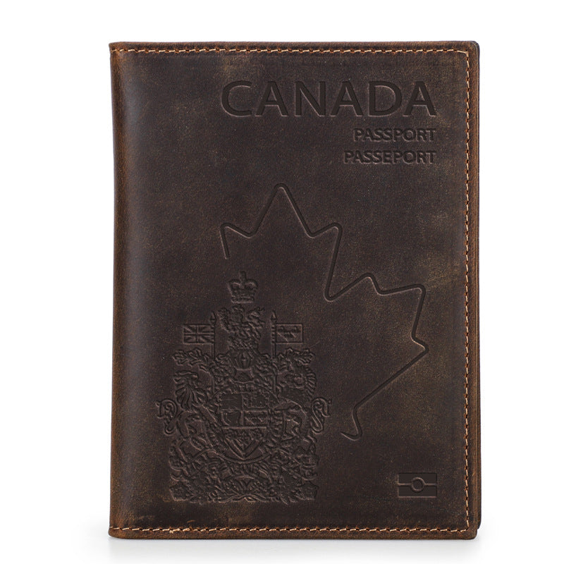 Angel Retro Crazy Horse Leather Swiping Men's Wallets
