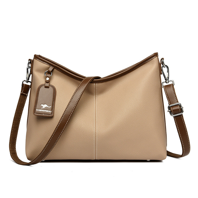 Women's Pattern Fashionable Sewing Line Genuine Kangaroo Crossbody Bags