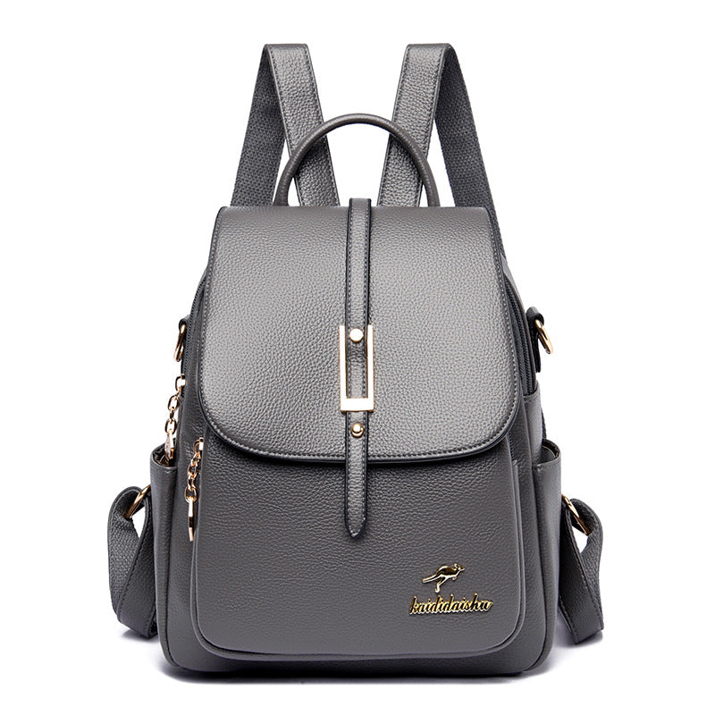 Spring Style Korean Fashion Soft Leather Backpacks