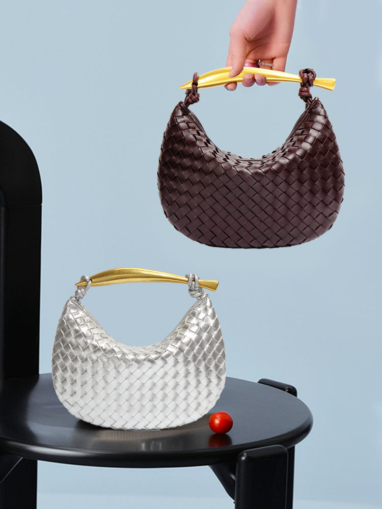 Women's Woven Sardine Simple Fashion Metal Portable Shoulder Bags