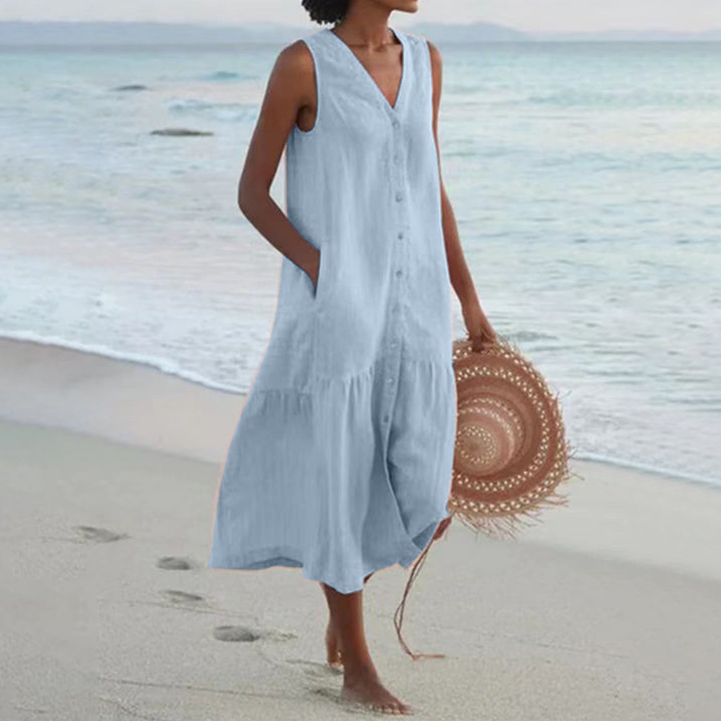Cotton Strap Type Temperament Commute Trendy Dress Dresses
