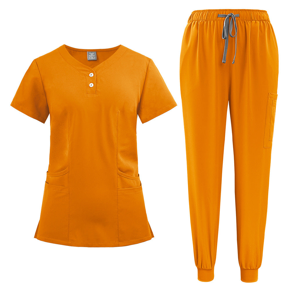 Elastic Button Casual Doctor Nurse Hospital Work Clothes Uniform