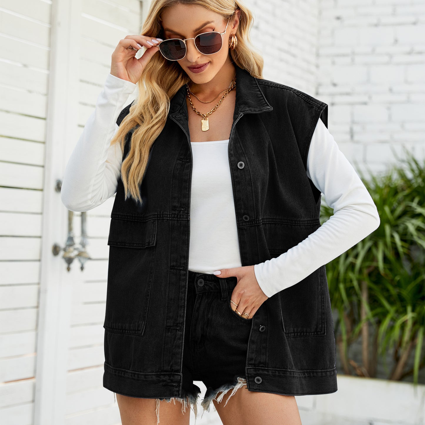 Women's Denim Waistcoat Summer Fashion Trendy Sleeveless Vests
