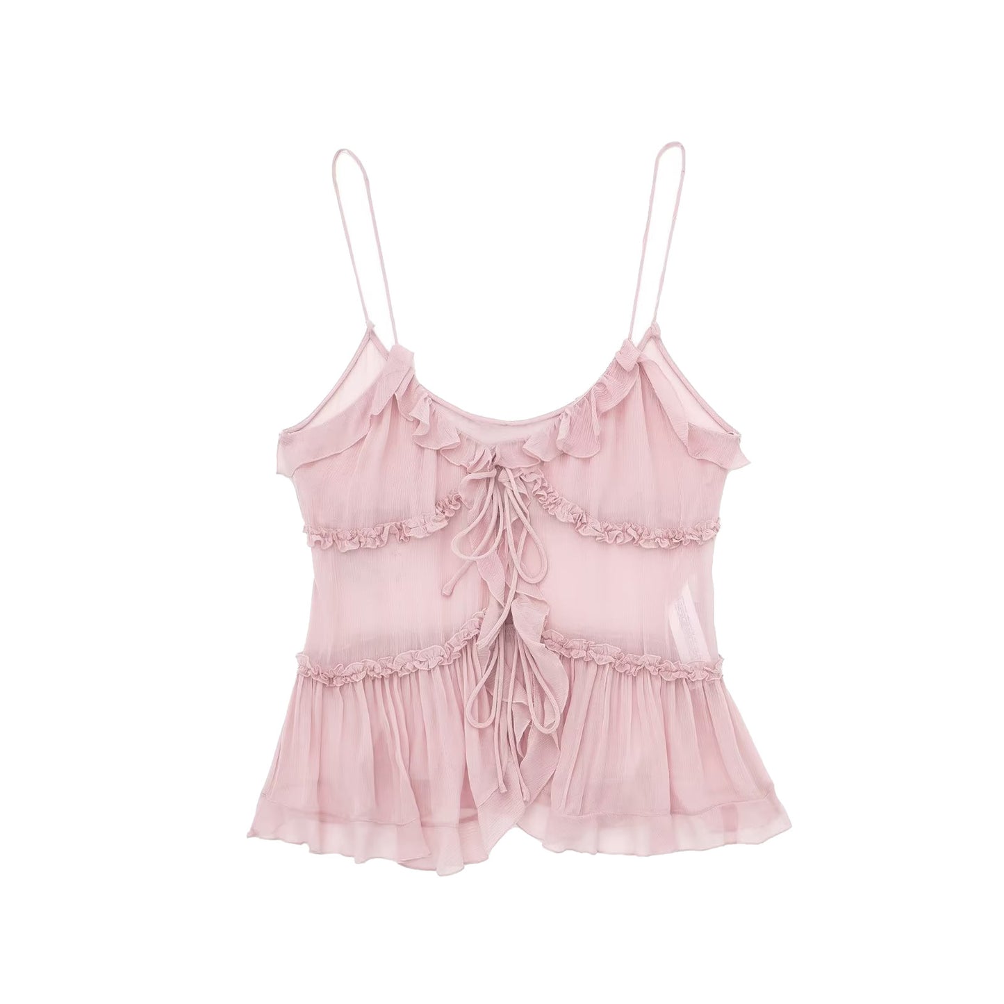 Women's French Sexy Translucent Laminated Decoration Tops