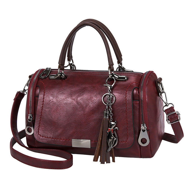 Women's Retro Large Capacity Tassel One Korean Shoulder Bags