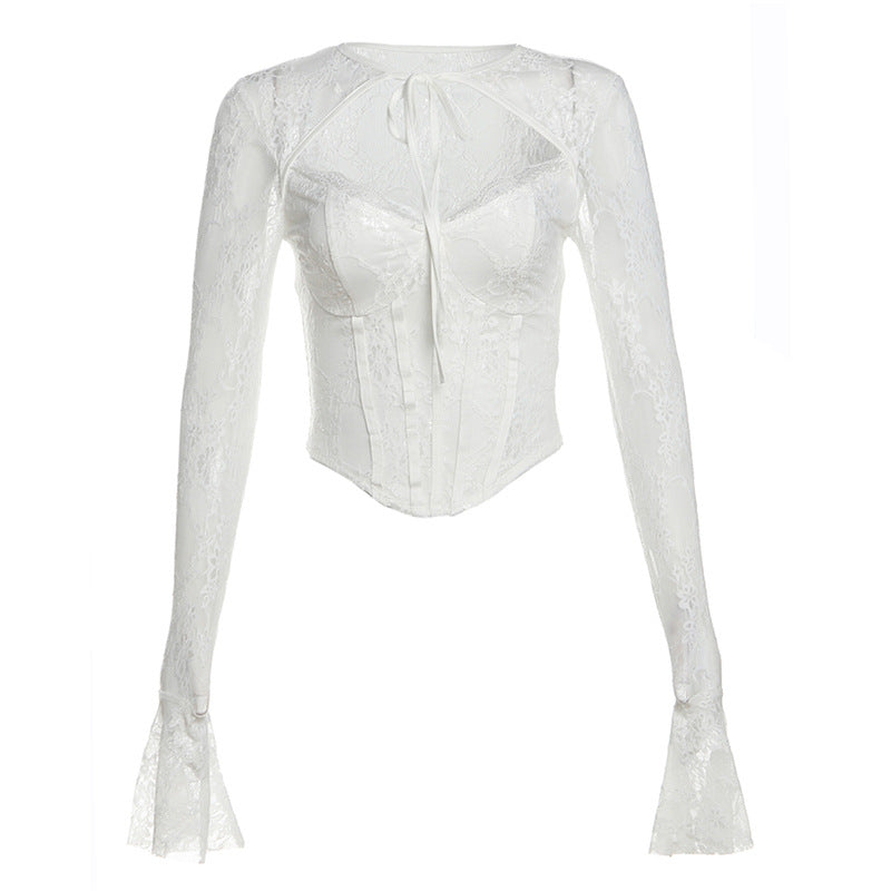 Women's Autumn Pure Desire Temperament Slim Waist Blouses