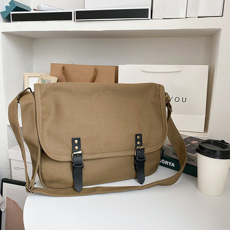 Women's & Men's Style Preppy Retro Flip Canvas Bags