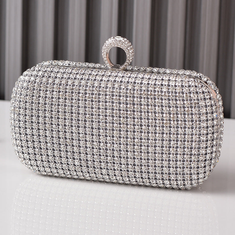 Women's Rhinestone Sier Big Diamond Party Noble Evening Bags