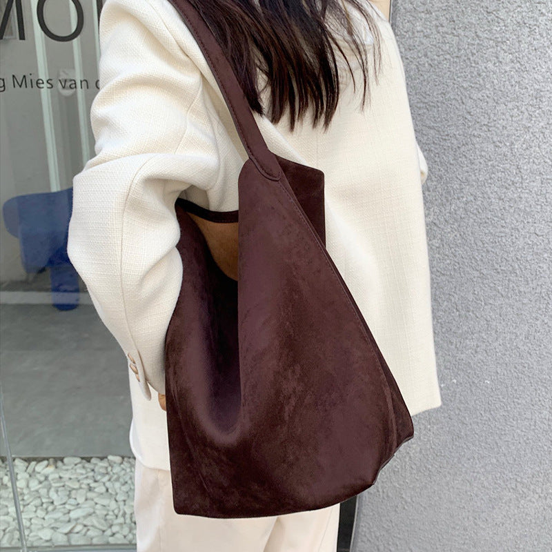 Women's Suede For Idle Style Cowhide Leather Handbags