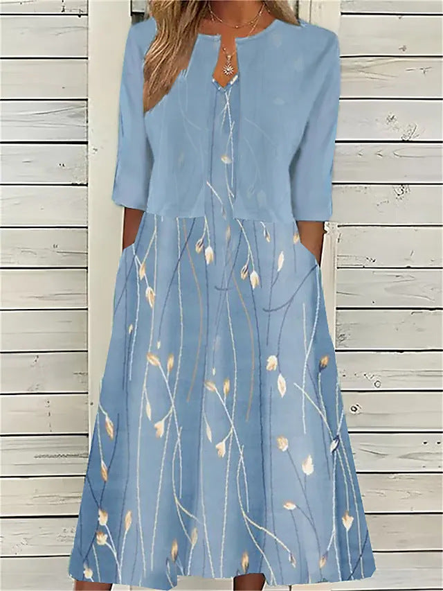 Women's Mature Elegant Long Two-piece Set Dress Dresses