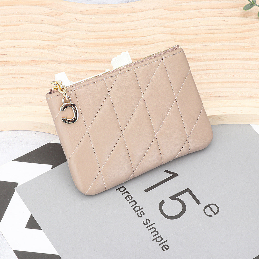 Women's Fashion Thin Section Zipper Leather Embroidered Ladies Wallet