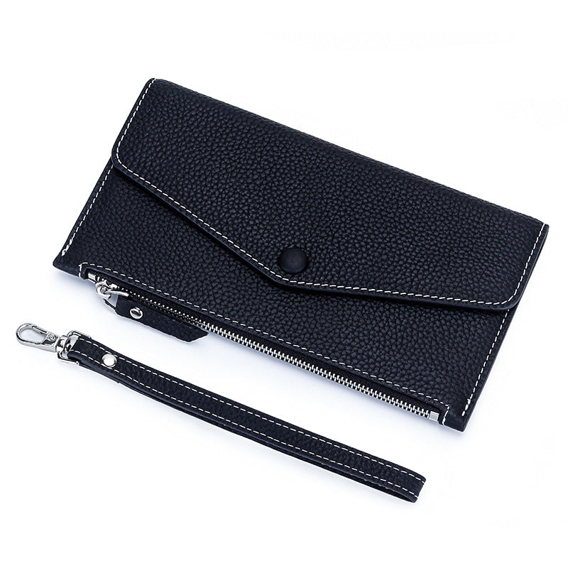 Women's Long Mobile Integrated Clutch Genuine Leather Ladies Wallets