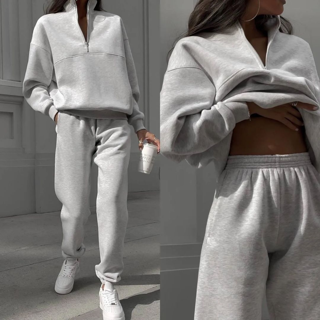 Women's Versatile Casual Fashion Long-sleeved Trousers Two-piece Sweaters