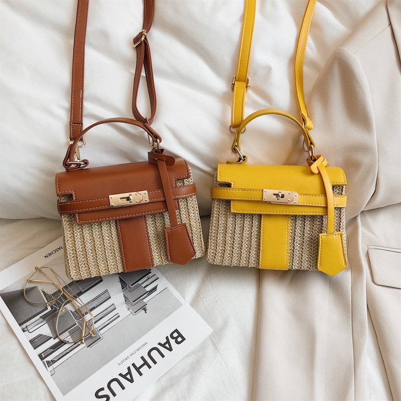 Women's Rattan Weave Beach Fashion Straw Crossbody Bags