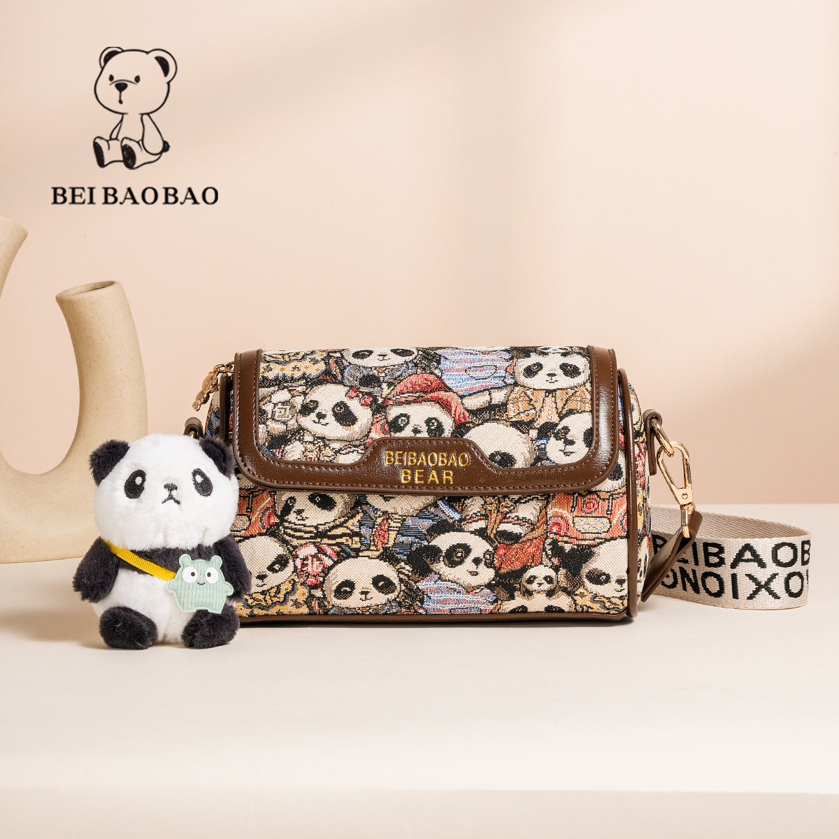 Women's Source Bear Embroidery Canvas Fashion Crossbody Bags