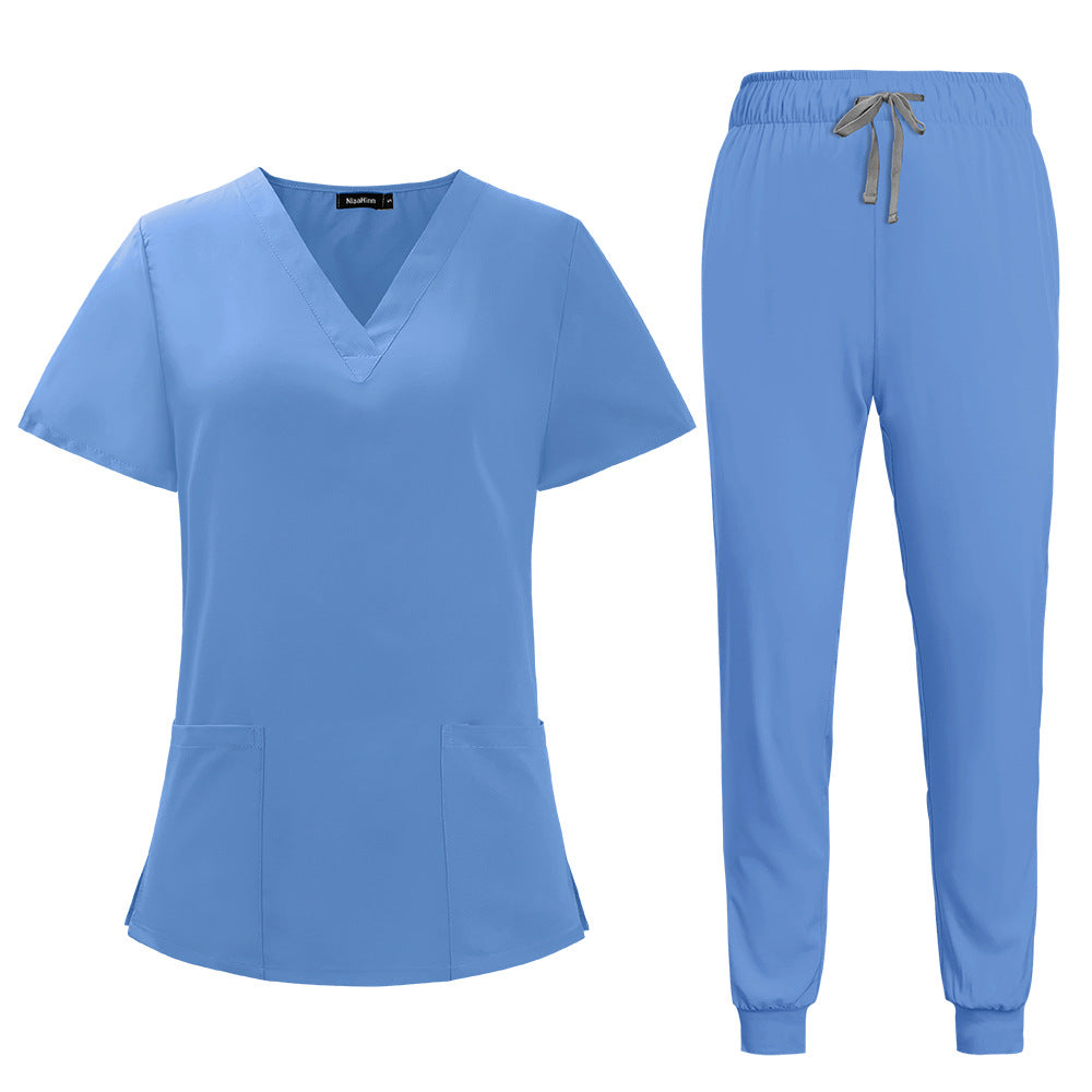 Women's & Men's & Simple Casual Hand Washing Solid Uniform