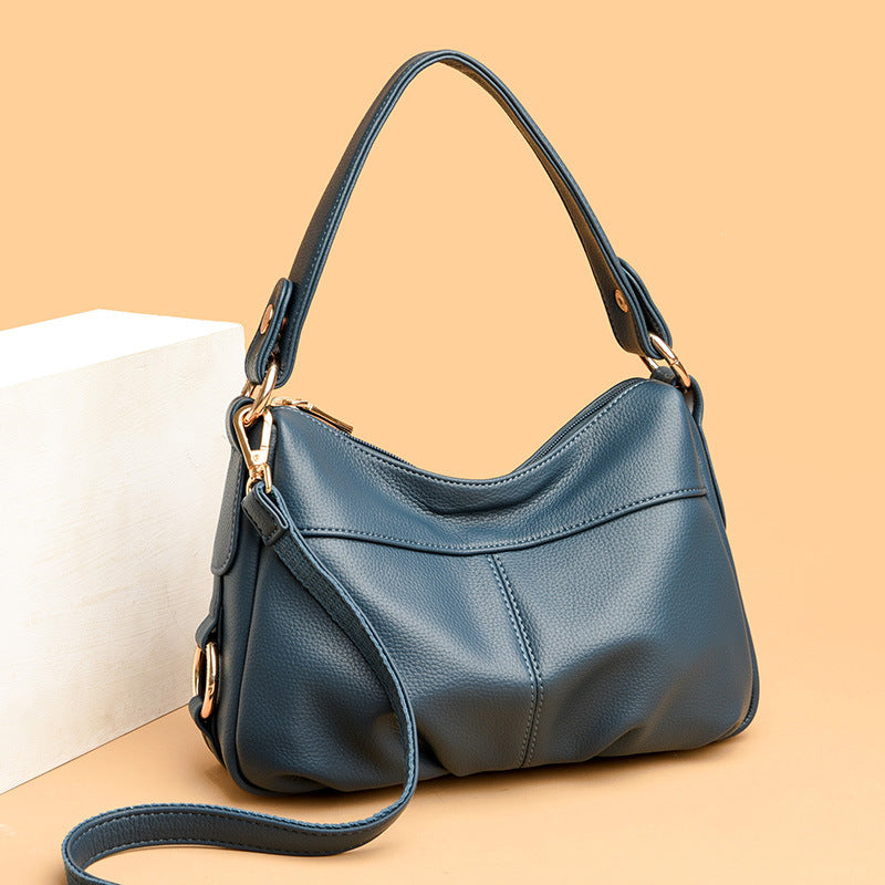 Women's Soft Leather Lightweight Large Capacity Mother's Shoulder Bags