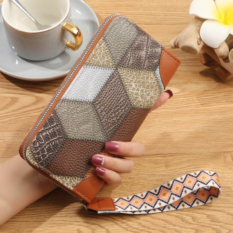 Women's Long Stitching High-grade Clutch Cute Zipper Ladies Wallet