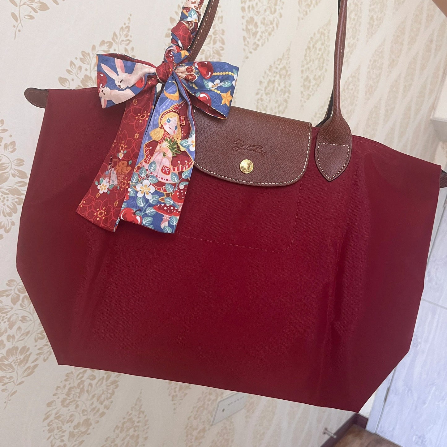 Women's Nylon Dumpling Embroidered Large Capacity Totes Shoulder Bags
