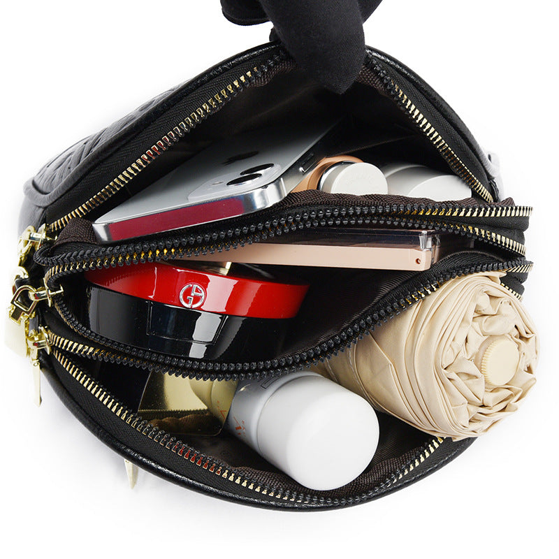 Women's Round High-grade Large Capacity Printed Fashionable Crossbody Bags