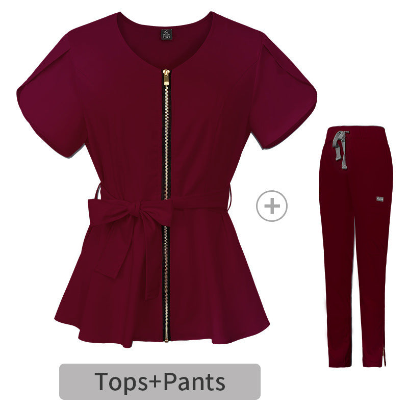 Women's Split Hospital Sleeve Operating Stretch Nurse Uniform