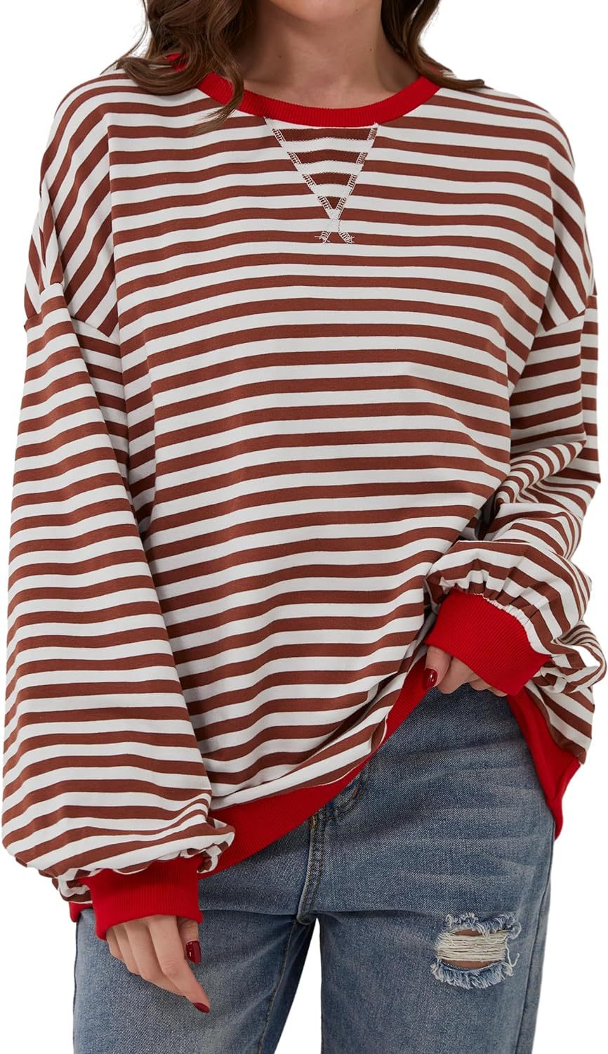 Women's Slouchy Innovative Loose Casual Striped Sweaters
