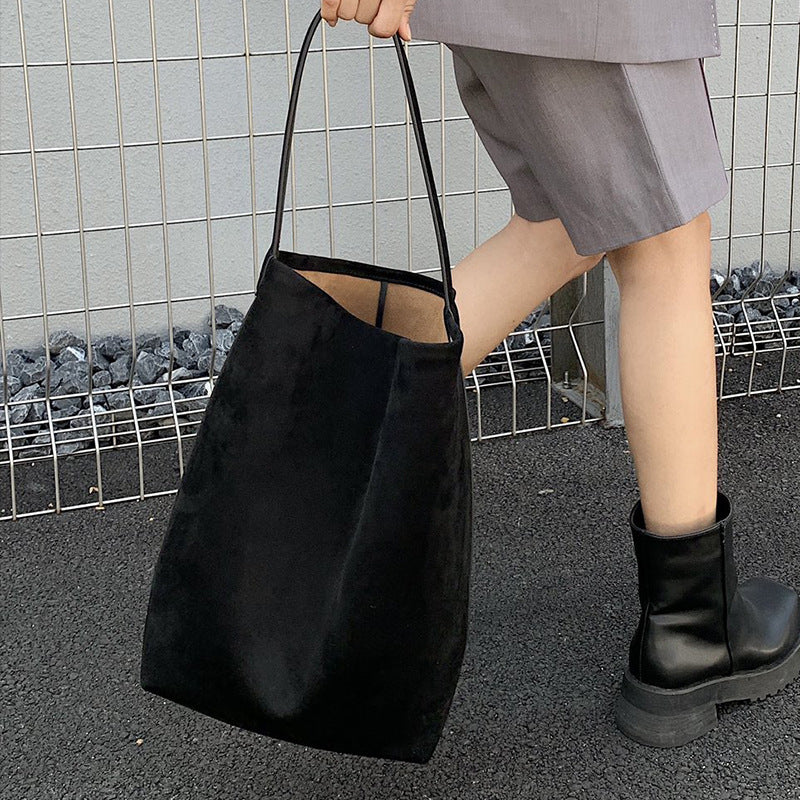 Women's Suede For Idle Style Cowhide Leather Handbags